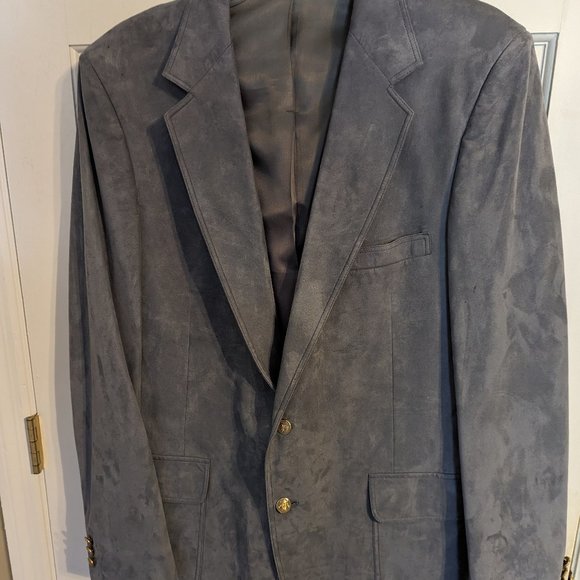 Golden Lancer Men's Suede Powder Blue Blazer sz 42 Imported Materials USA Made - Picture 1 of 14